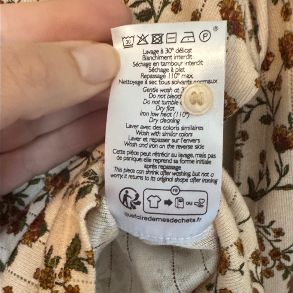 Sezane Lenie T-shirt Miranda Beige Print - Size 40 L EUC - Picture 10 of 10